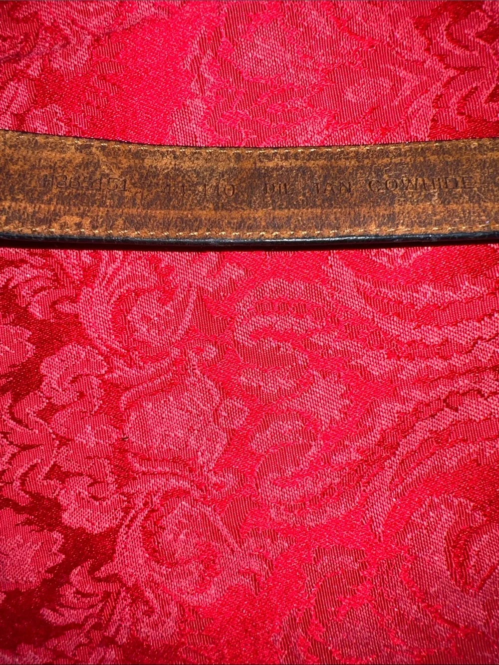 John Henry Tan Cowhide Leather Belt Solid Brass Buckle Size 44